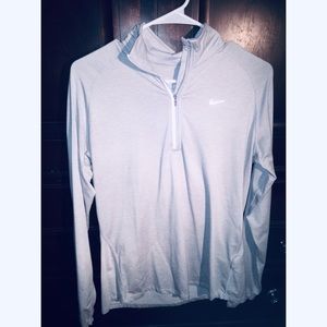 Gray Nike Half Zip Long Sleeve Running Shirt Sz L